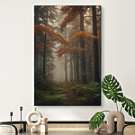 Tableaux Canvas prints Forest with trees and fog
