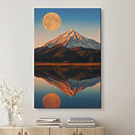 Tableaux Canvas prints Mountain with a moon in the sky