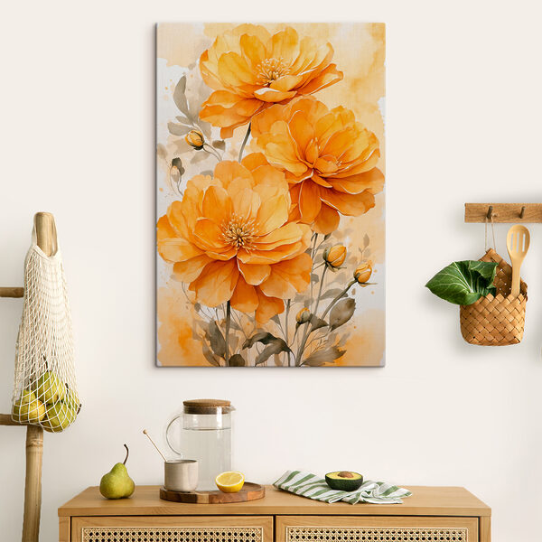 Canvas prints Painting of orange flowers Tableaux Canvas prints Painting of orange flowers