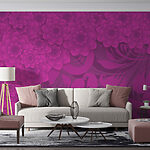 Papier peint Fond floral violet et rose