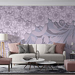 Papier peint Élégant motif floral lavande