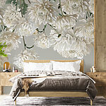 Papier peint Groupe de fleurs blanches