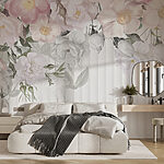 Papier peint Groupe de fleurs sur fond blanc