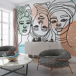 Papier peint Groupe de visages de femmes