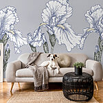 Papier peint Groupe de fleurs blanches