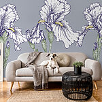 Papier peint Groupe de fleurs blanches