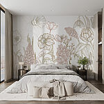 Papier peint Dessin de fleurs et de plantes