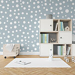 Papier peint Motif à pois bleu et blanc