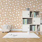 Papier peint Points blancs sur fond rose