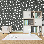 Papier peint Points blancs sur fond vert