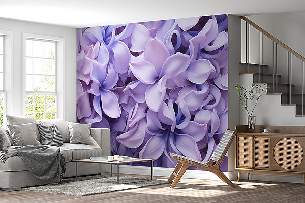 Groupe de fleurs violettes Papier peint Groupe de fleurs violettes