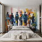 Papier peint Groupe de personnes marchant