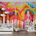 Papier peint Peinture colorée dégoulinant