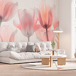 Papier peint Groupe de fleurs roses