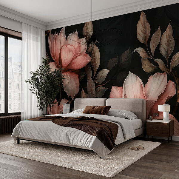 Des fleurs élégantes dans un contraste saisissant Papier peint Des fleurs élégantes dans un contraste saisissant