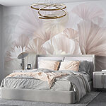 Papier peint Groupe de fleurs blanches et roses