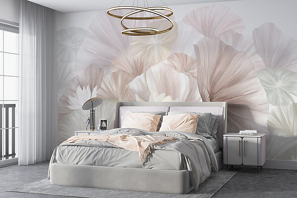 Groupe de fleurs blanches et roses Papier peint Groupe de fleurs blanches et roses
