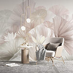Papier peint Groupe de fleurs blanches et roses