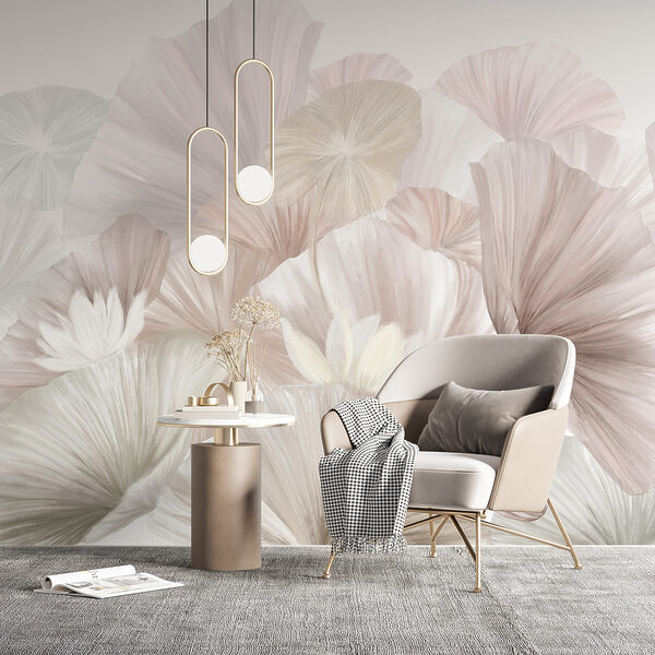 Groupe de fleurs blanches et roses Papier peint Groupe de fleurs blanches et roses