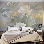 Papier peint Fleurs de lotus dans une brume rêveuse