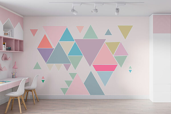 Groupe de triangles de différentes couleurs Papier peint Groupe de triangles de différentes couleurs