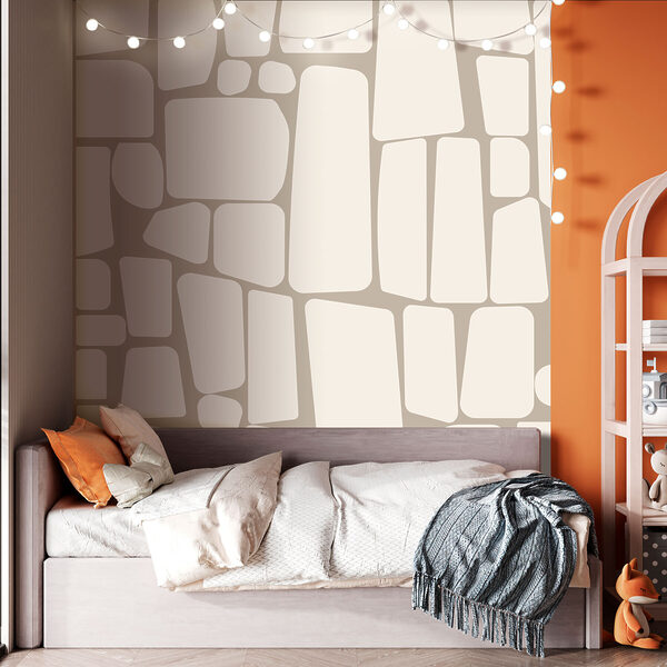Papier peint Papier peint Rectangle blanc et beige (UGS : w08295)
