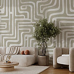 Papier peint Motif de labyrinthe sur une surface blanche