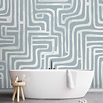 Papier peint Labyrinthe blanc et gris
