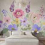 Papier peint Des fleurs aux teintes éclatantes