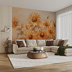 Papier peint Peinture de tournesols
