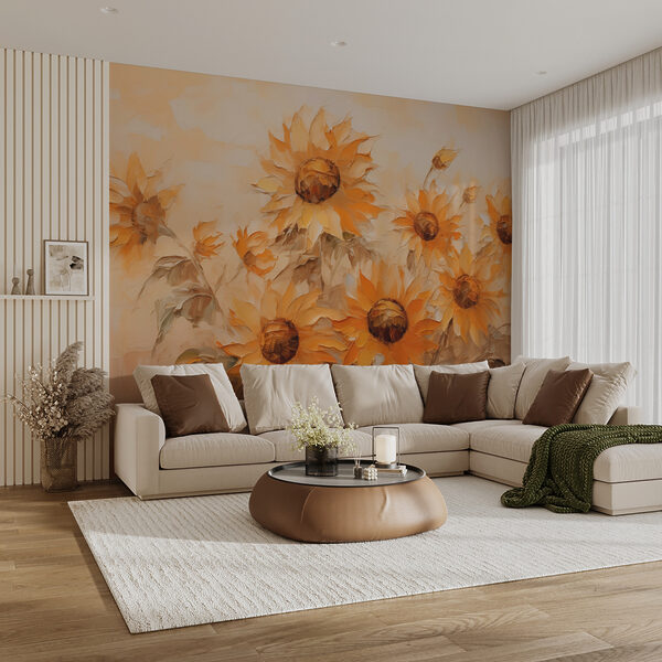 Peinture de tournesols Papier peint Peinture de tournesols