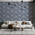 Papier peint Motif de singes et de feuilles