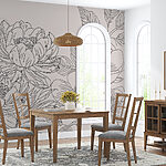 Papier peint Dessin de fleurs et de feuilles