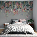 Papier peint Cascade florale sur fond de sérénité