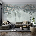 Papier peint Groupe d'arbres dans le brouillard