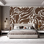 Papier peint Motif marron et blanc