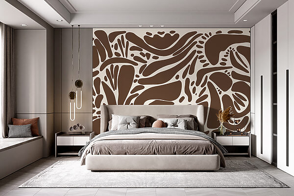 Motif marron et blanc Papier peint Motif marron et blanc