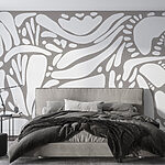 Papier peint Motif blanc et gris