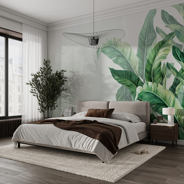 Verdure luxuriante dans des tons brumeux Papier peint Verdure luxuriante dans des tons brumeux