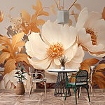 Papier peint Fleurs crémeuses en harmonie sereine