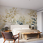 Papier peint Peinture de feuilles et de branches