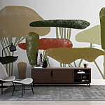 Papier peint Groupe d'arbres de couleurs différentes