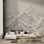 Papier peint Chaîne de montagnes blanches enneigées