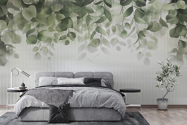 Feuilles vertes d'une fenêtre Papier peint Feuilles vertes d'une fenêtre