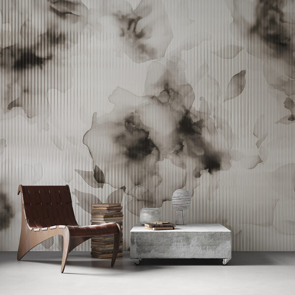 Danse florale abstraite en monochrome Papier peint Danse florale abstraite en monochrome