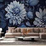 Papier peint Fleurs de minuit en monochrome