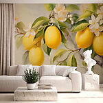 Papier peint Peinture de citrons sur un arbre
