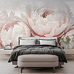 Papier peint Groupe de fleurs roses