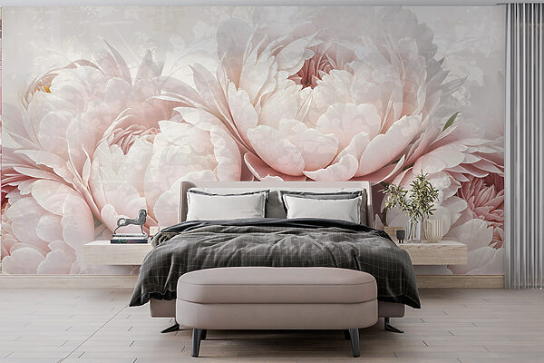 Groupe de fleurs roses Papier peint Groupe de fleurs roses