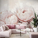 Papier peint Groupe de fleurs roses